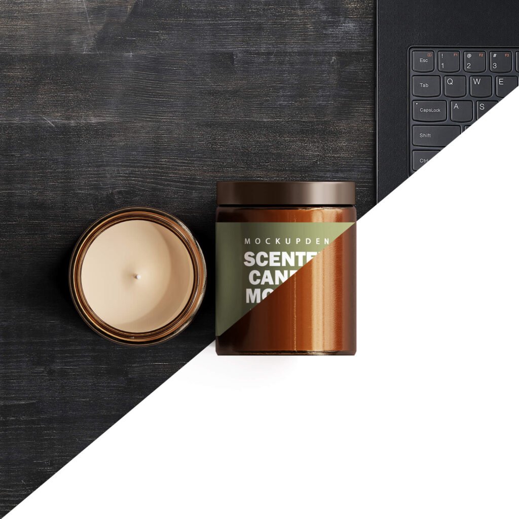 Editable Free Scented Candle Mockup PSD Template