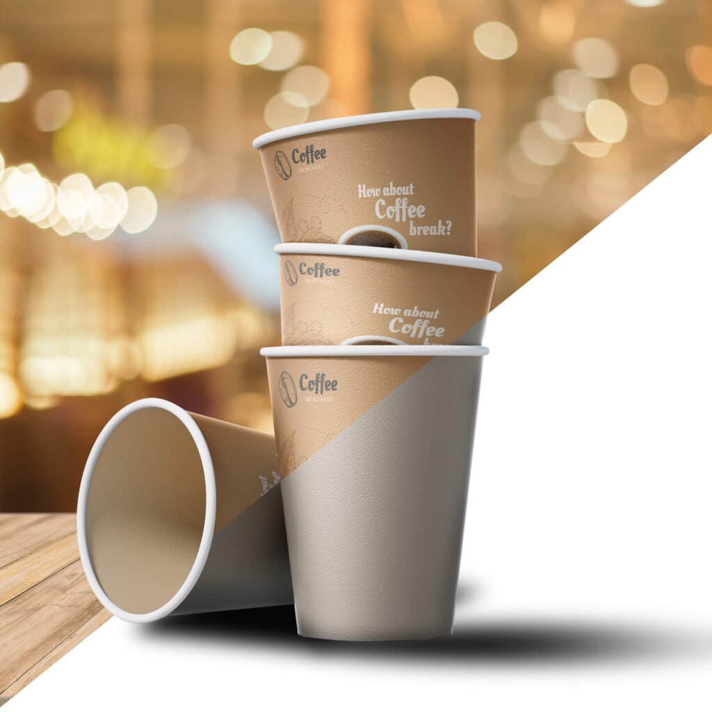 Editable Free Stacked Paper Cup Mockup PSD Template