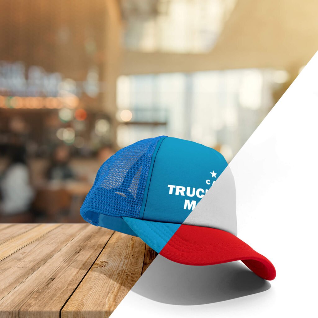 Editable Free Trucker Hat Mockup PSD Template