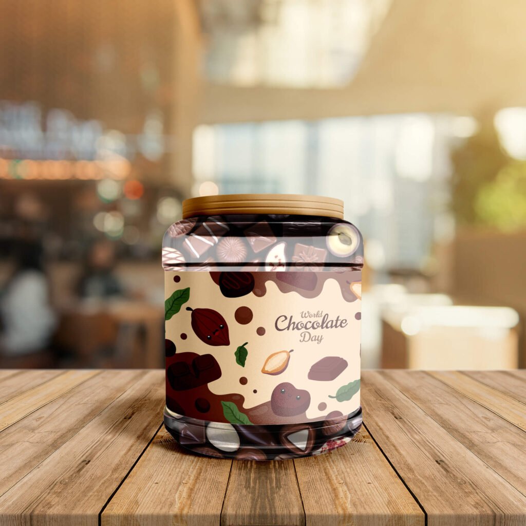 Free Chocolate Jar Mockup PSD Template