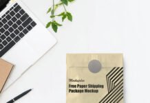 Free Paper Shipping Package Mockup PSD Template