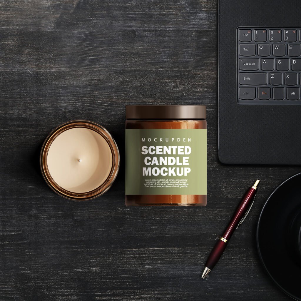 Free Scented Candle Mockup PSD Template