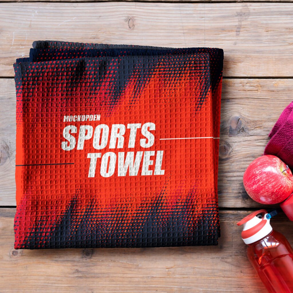 Free Sports Towel Mockup PSD Template