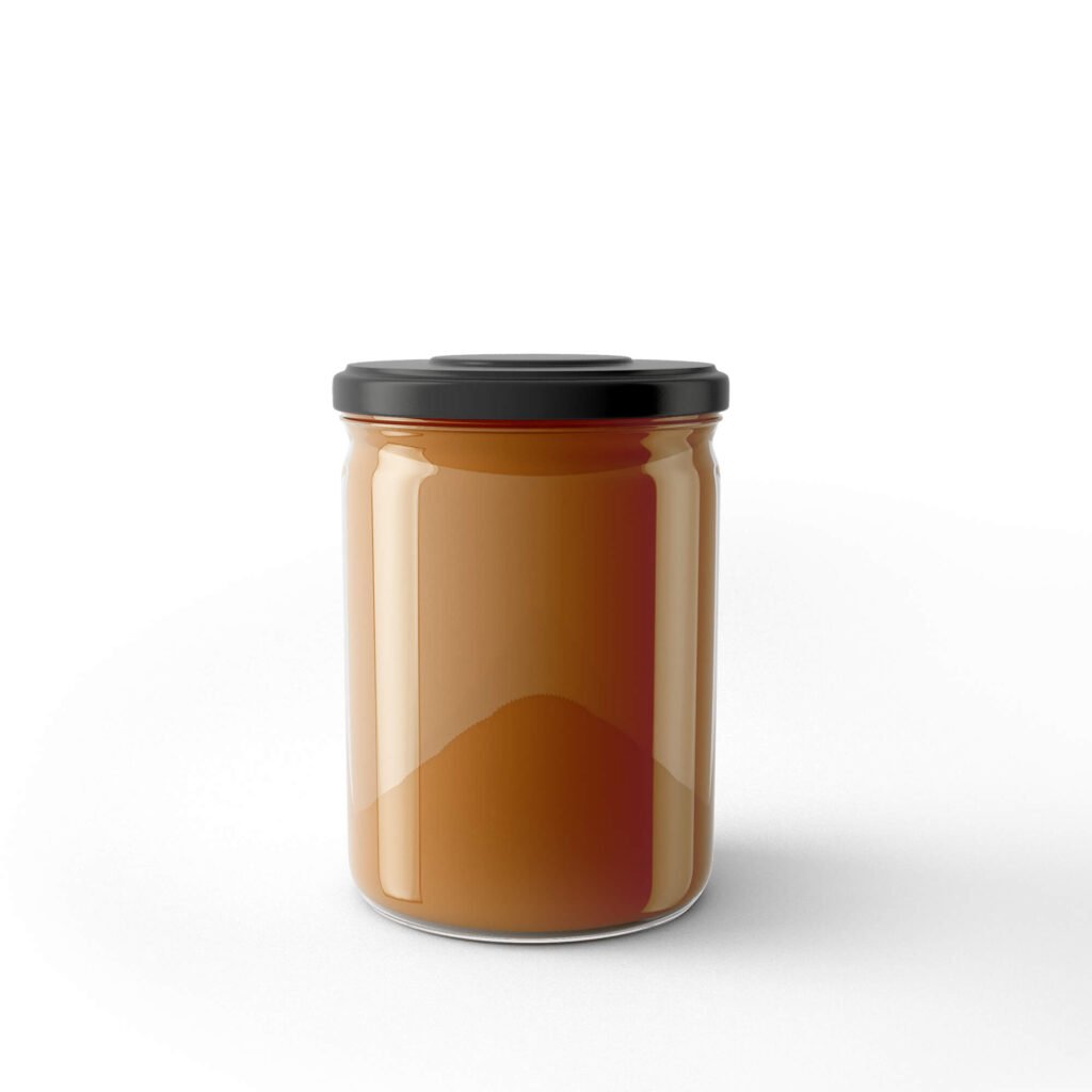 Blank Free Apricot Jam Jar Mockup PSD Template
