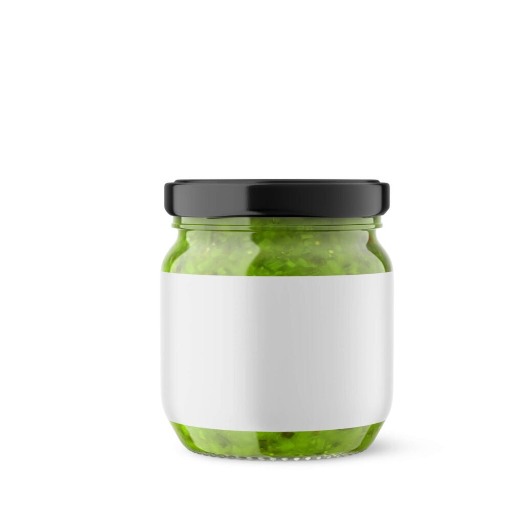 Blank Free Mint Sauce Jar Mockup PSD Template