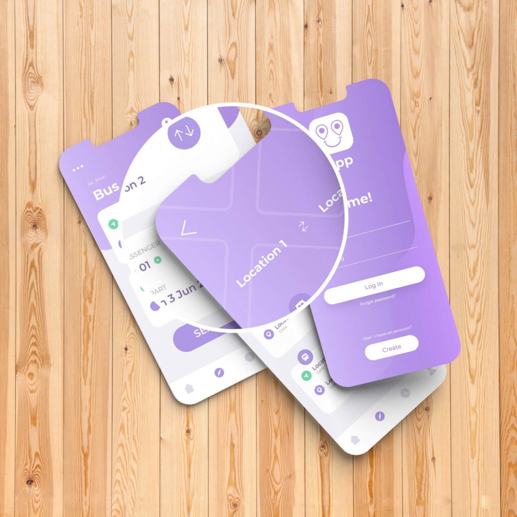 Close Up Of a Free Mobile UI Mockup PSD Template