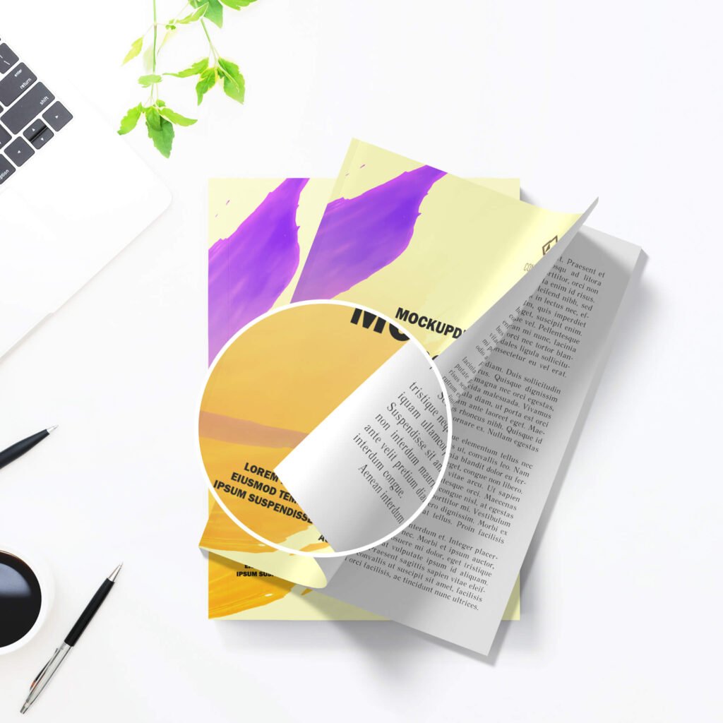 Close Up Of a Free Softcover Book Mockup PSD Template