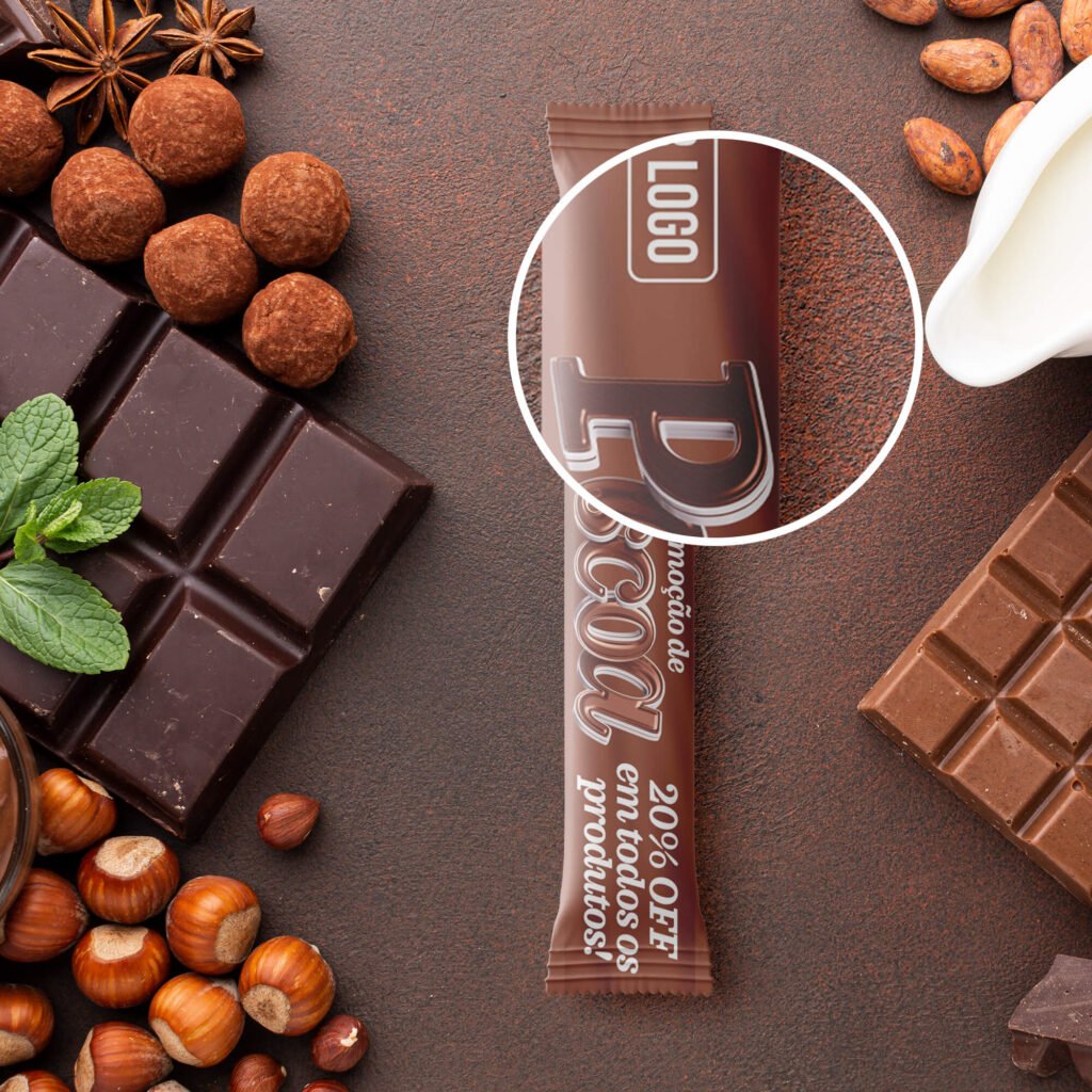 Close Up Of a Free Stick Sachet Mockup PSD Template