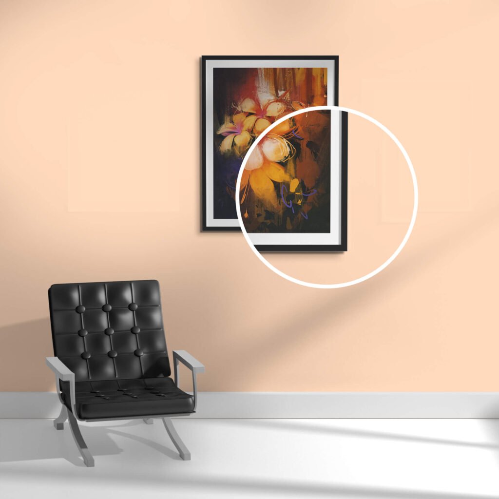 Close Up Of a Free The Gallery Mockup PSD Template