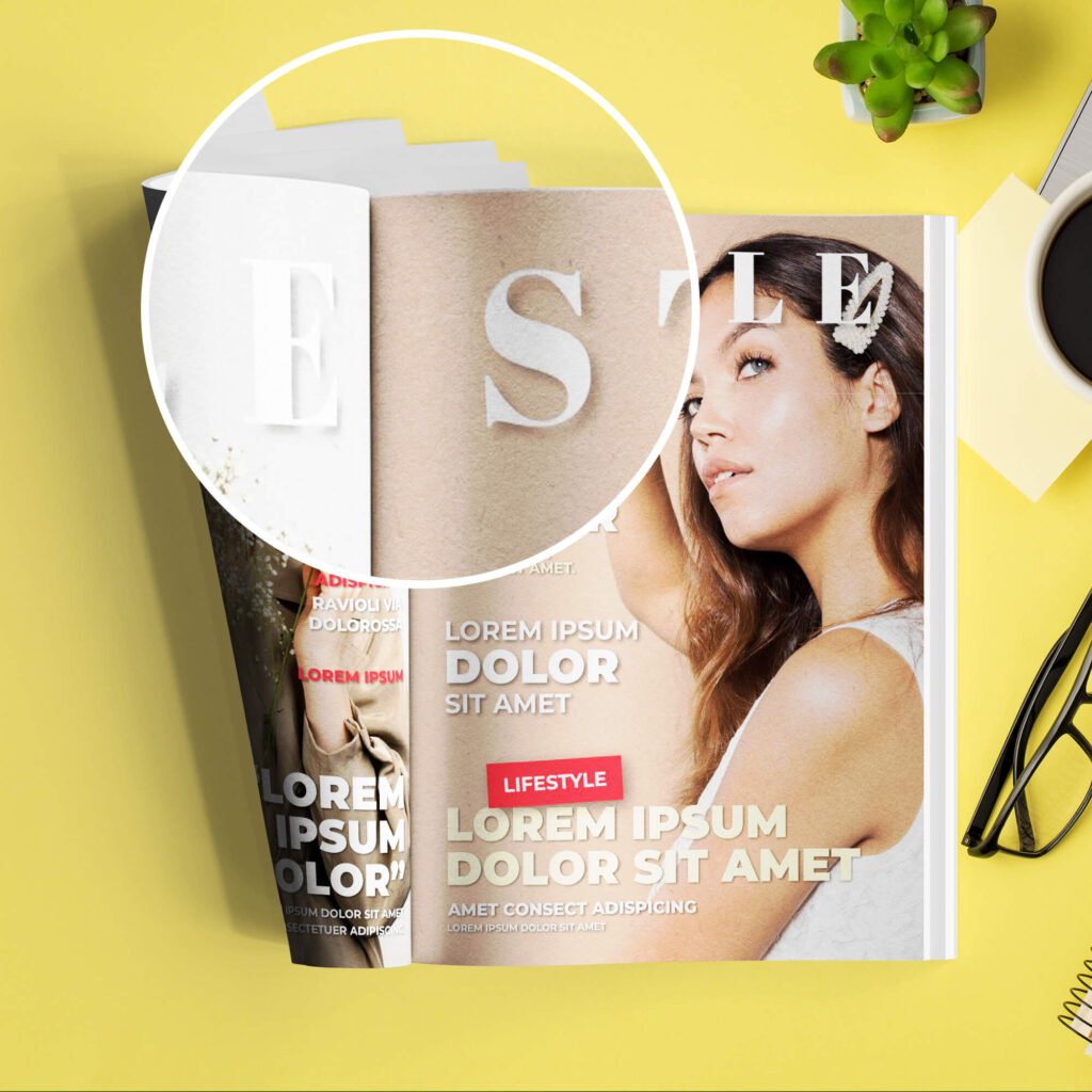 Close Up Of a Free Versatile Magazine Mockup PSD Template