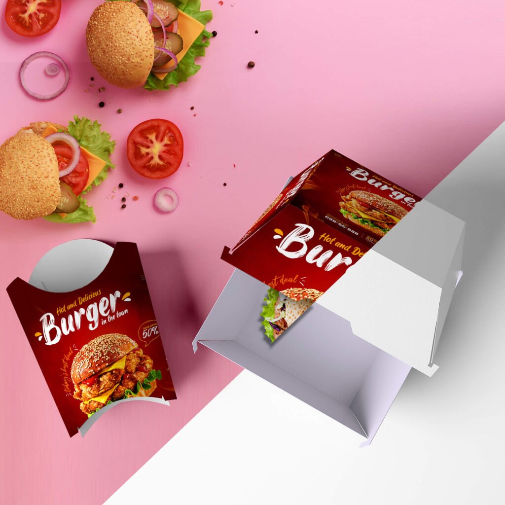 Editable Free Burger Restaurant Mockup PSD Template