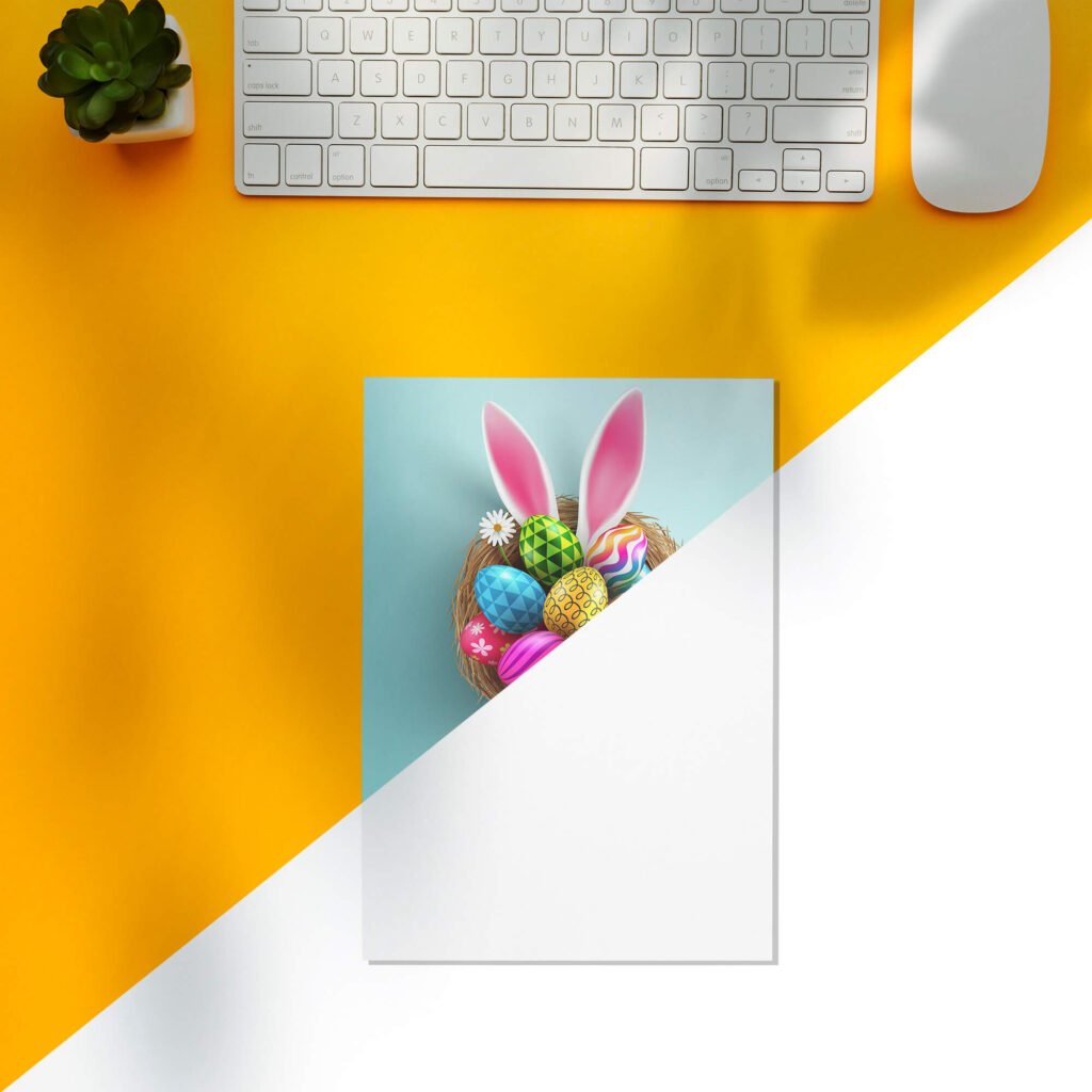 Editable Free Easter Card Mockup PSD Template