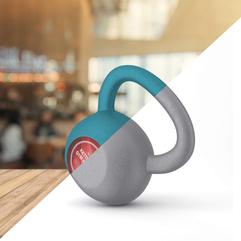 Editable Free Kettlebell Gym Mockup PSD Template