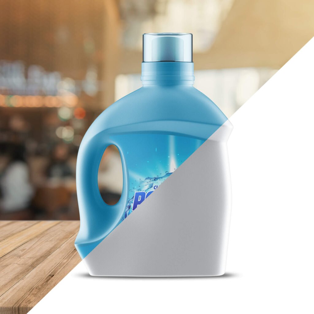 Editable Free Liquid Softener Detergent Bottle Mockup PSD Template