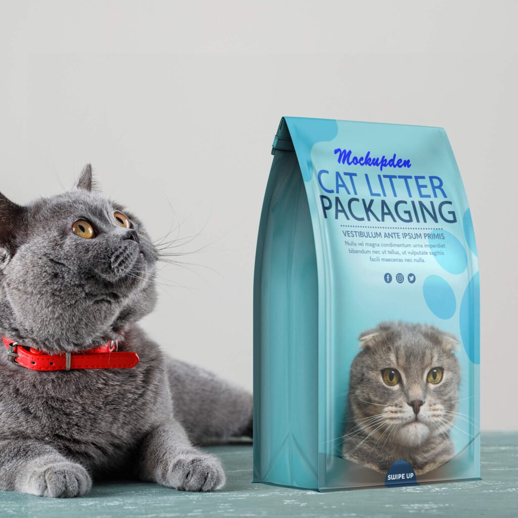 Free Cat Litter Packaging PSD Template