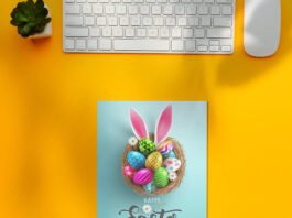 Free Easter Card Mockup PSD Template