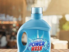 Free Liquid Softener Detergent Bottle Mockup PSD Template