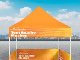 Free Tent Gazebo Mockup PSD Template