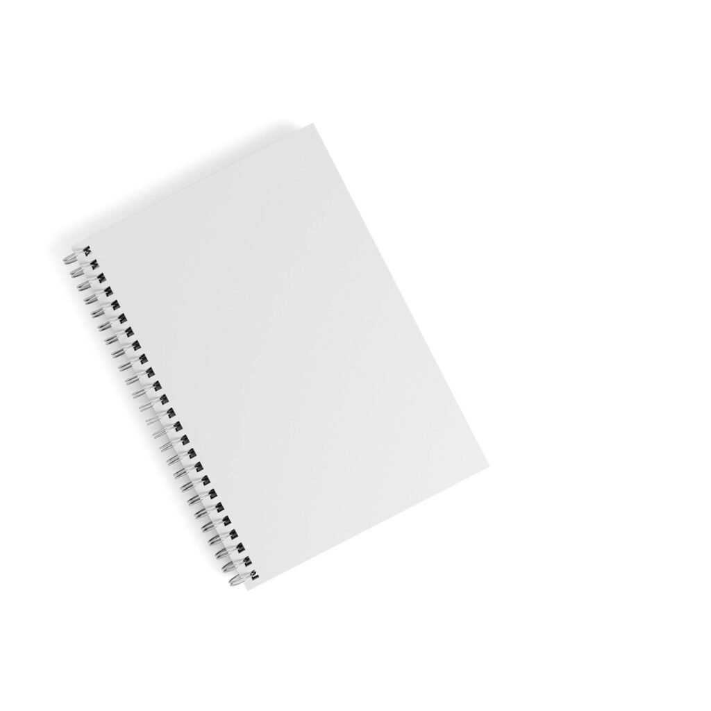 Blank Free A6 Spiral Notebook Mockup PSD Template