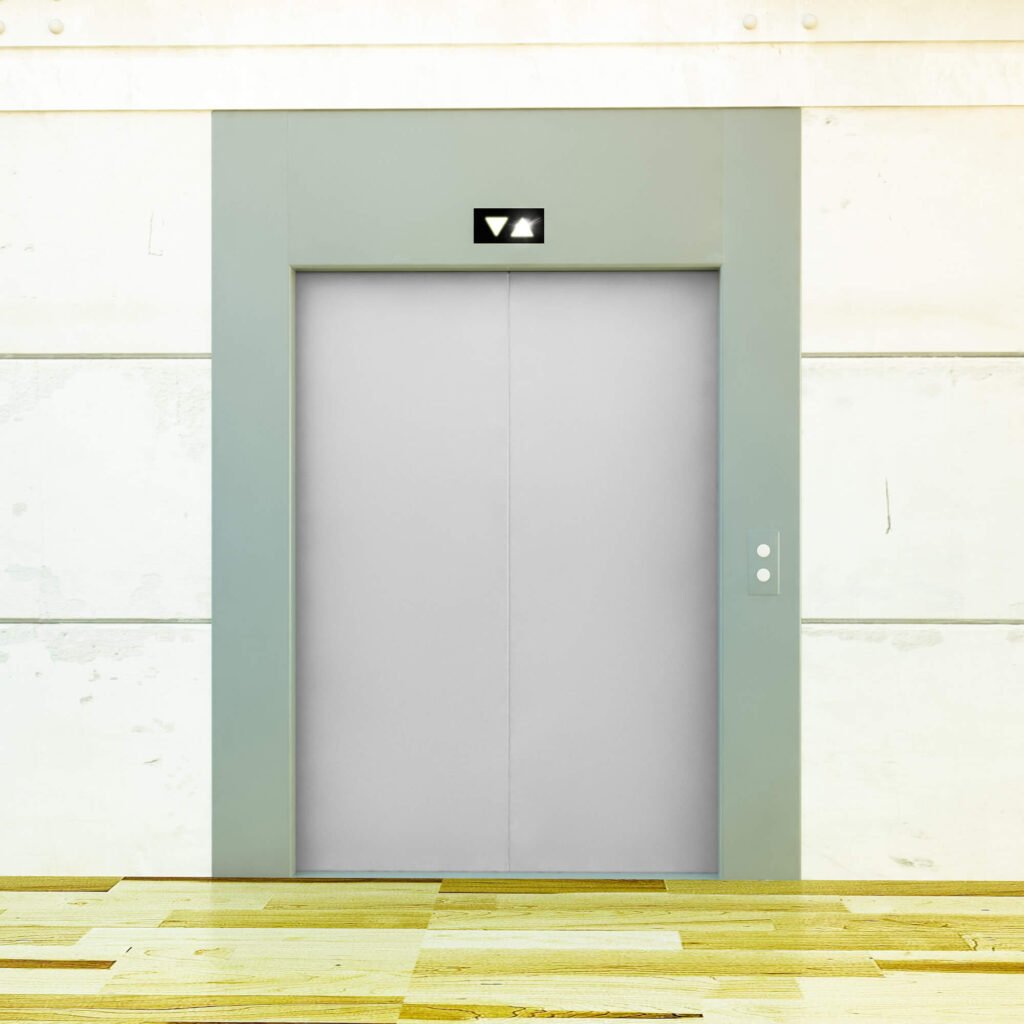 Blank Free Elevator Door Mockup PSD Template