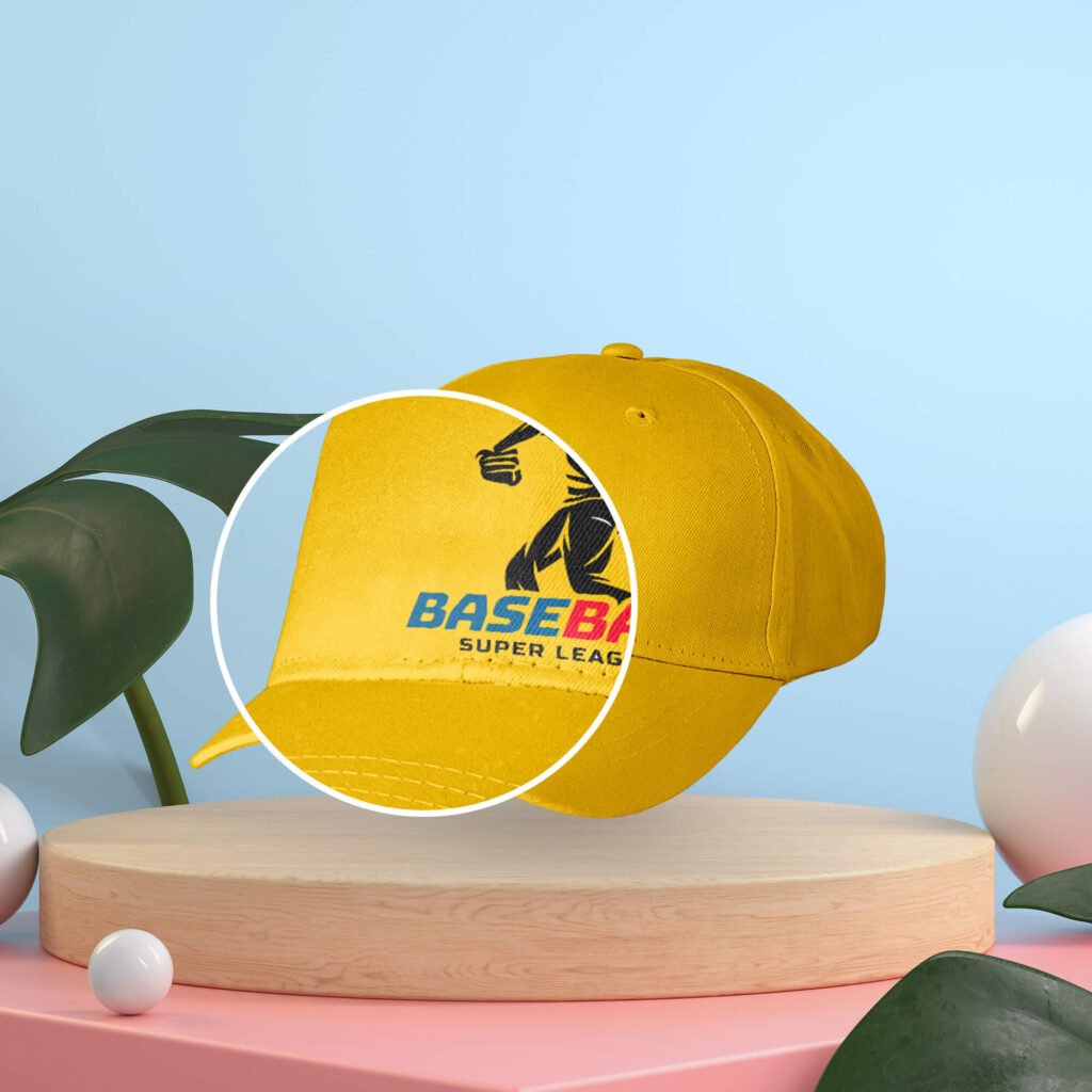 Close Up Of a Free Hat Baseball Mockup PSD Template