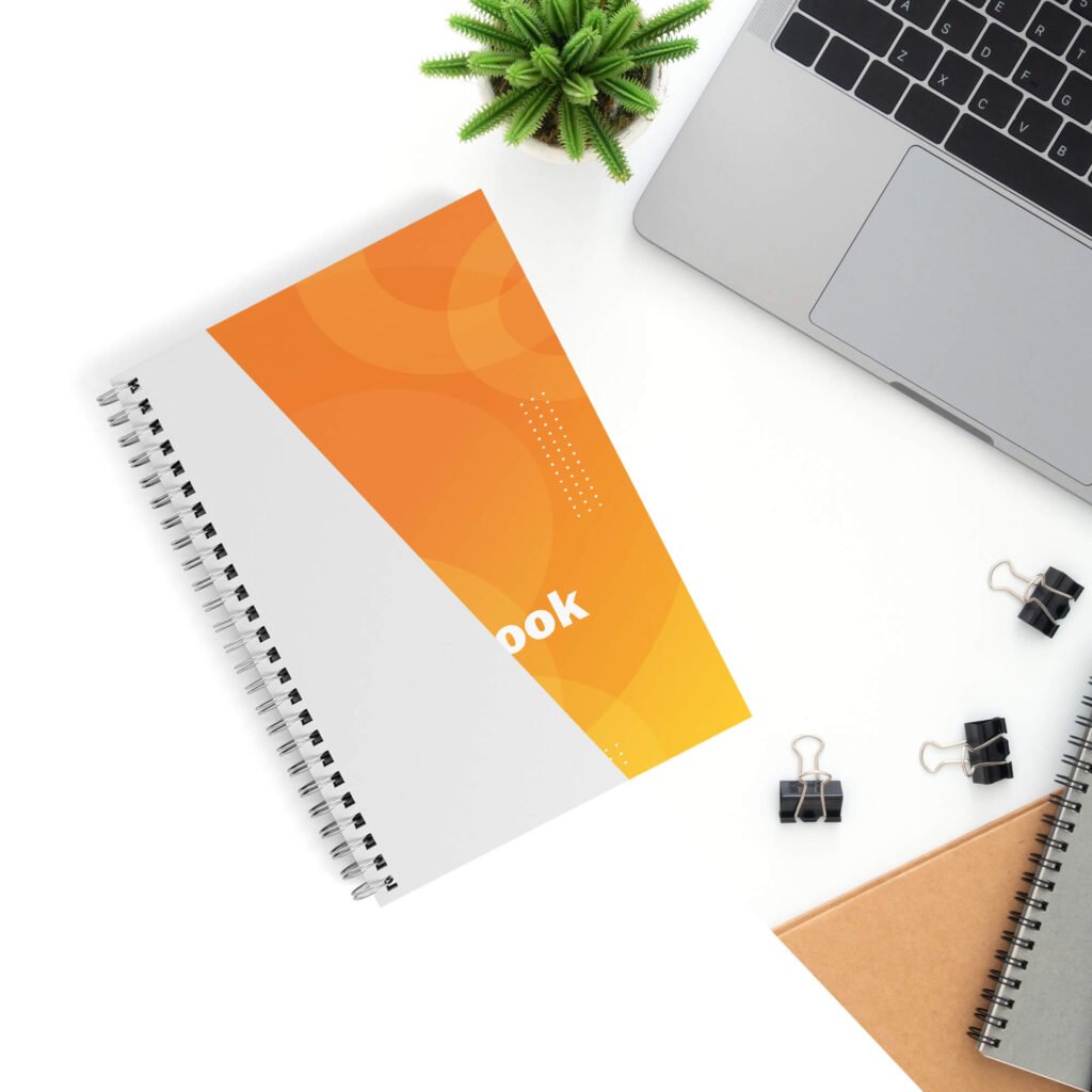 Editable Free A6 Spiral Notebook Mockup PSD Template