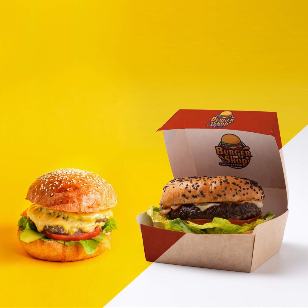 Editable Free Burger Branding Mockup PSD Template