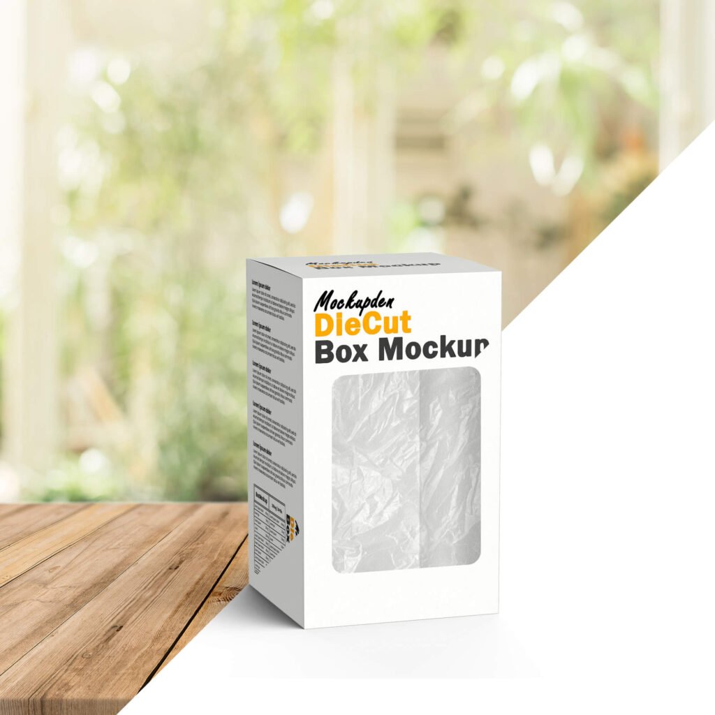 Editable Free Die Cut Box Mockup PSD Template