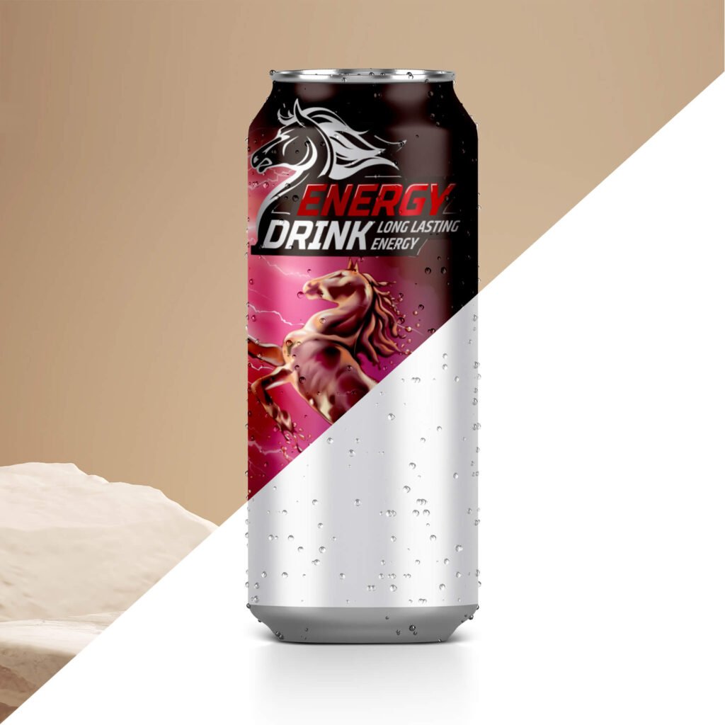 Editable Free Energy Drink Can Mockup PSD Template