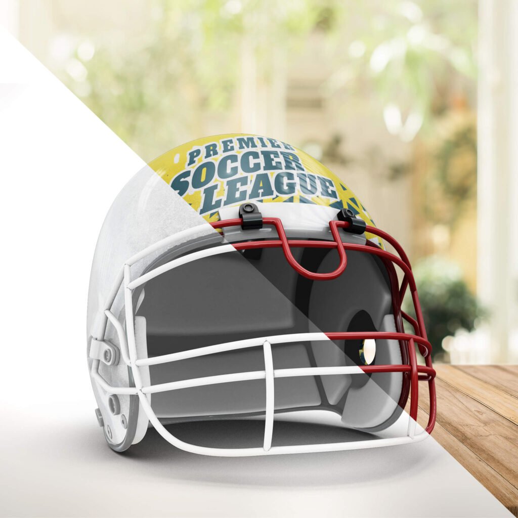 Editable Free Realistic Football Helmet Mockup PSD Template