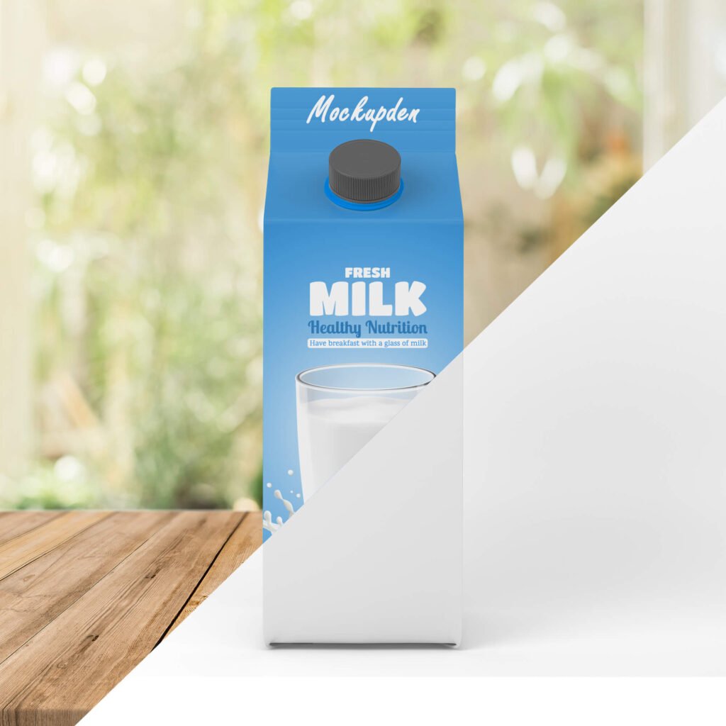 Editable Free Small Milk Carton Mockup PSD Template