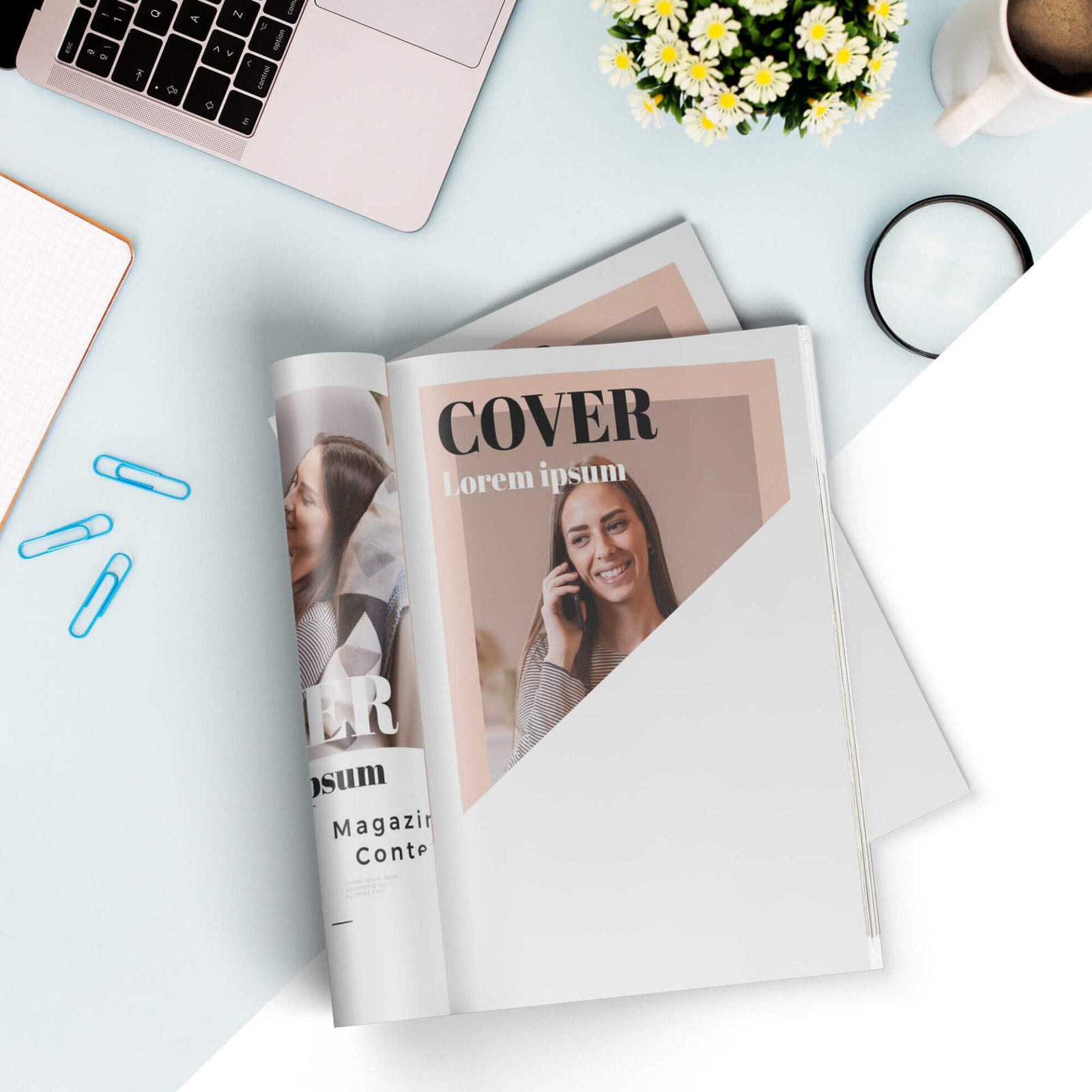 Free US Letter Size Magazine Mockup PSD