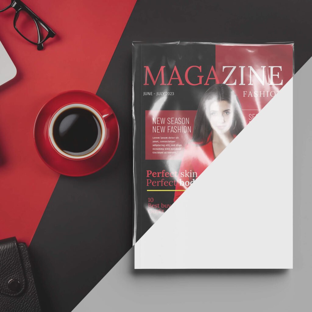 Editable Free Wrapped Magazine Mockup PSD Template