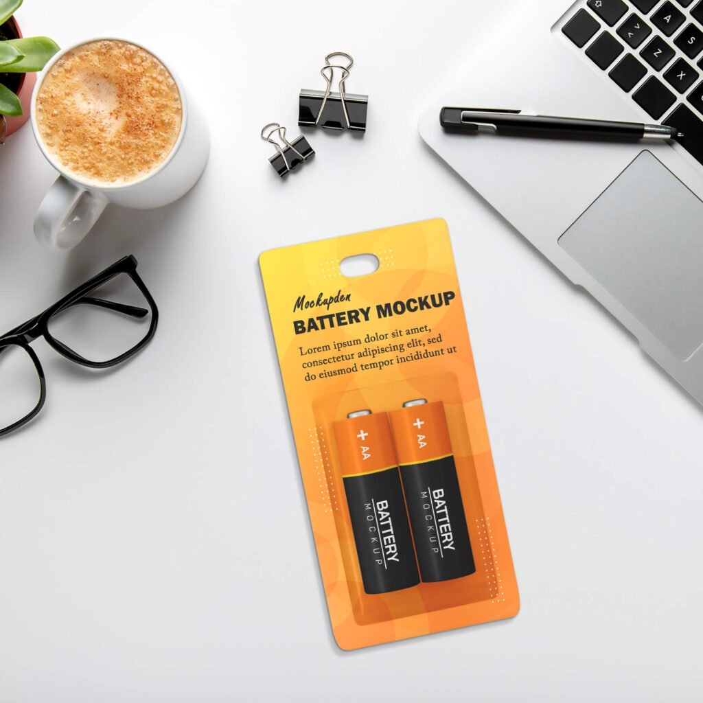 Free Remote Battery Mockup PSD Template