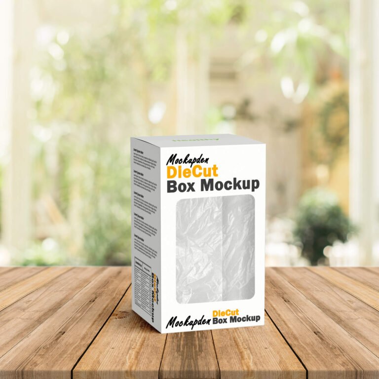 Free Die Cut Square Box Mockup PSD Template