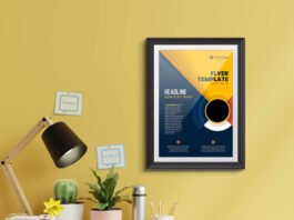 Free Frame Poster Flyer Art Mockup PSD Template