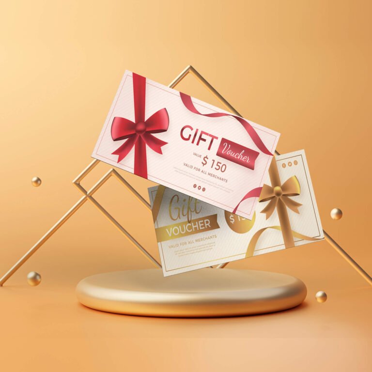 Free Gift Voucher Mockup PSD Template