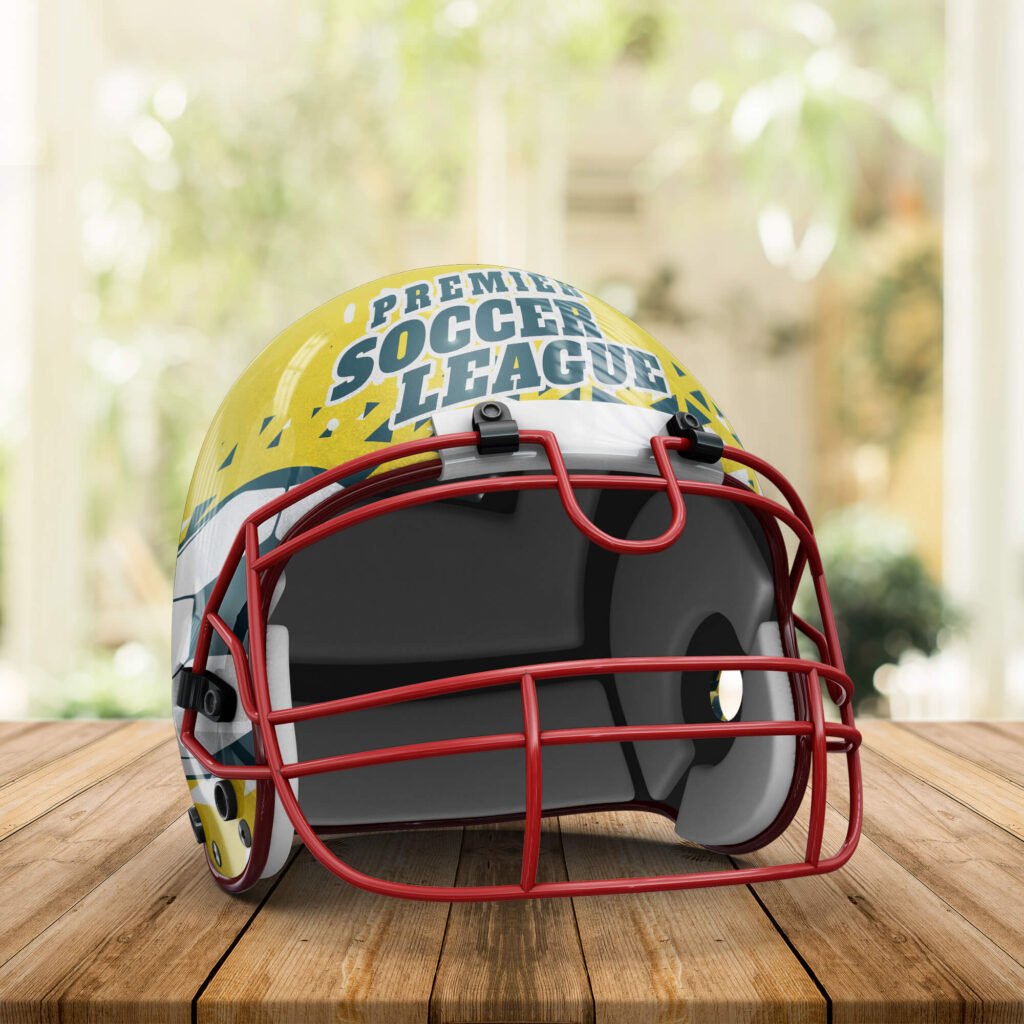 Free Realistic Football Helmet Mockup PSD Template