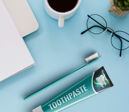 Free Toothbrush Dental Mockup Set Realistic Style PSD Template
