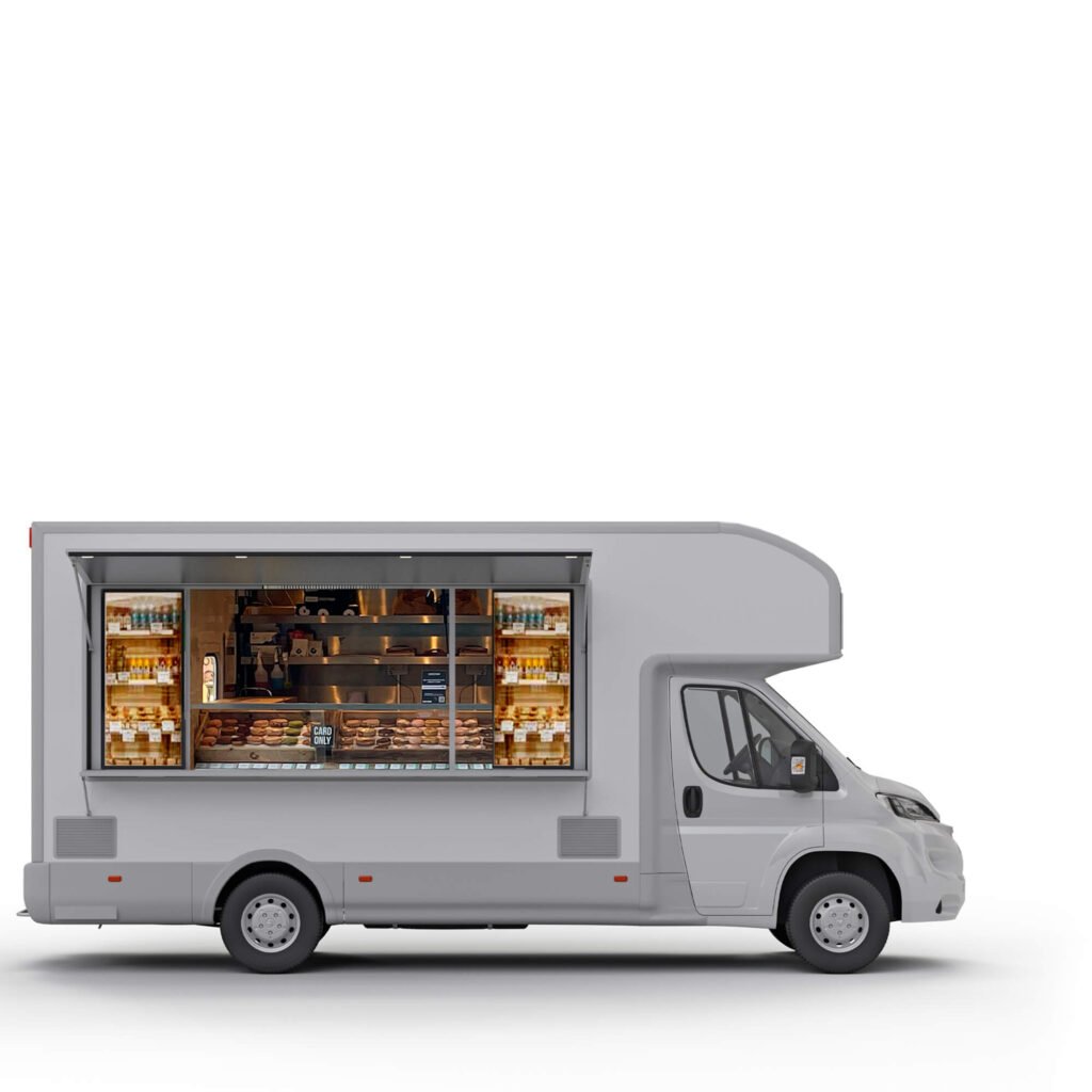Blank Free Food Truck Branding Mockup PSD Template