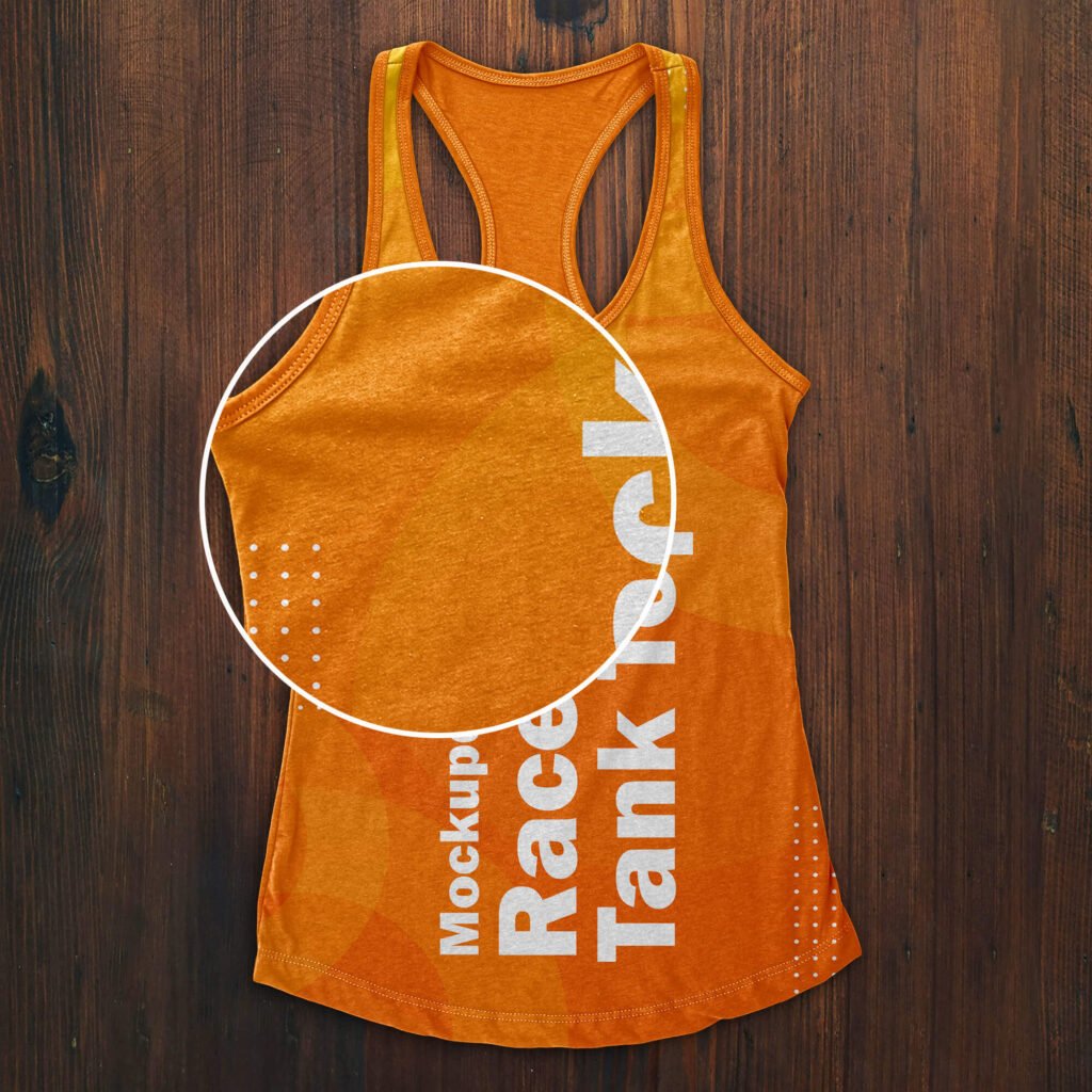 Close Up Of a Free Racerback Tank Top Mockup PSD Template