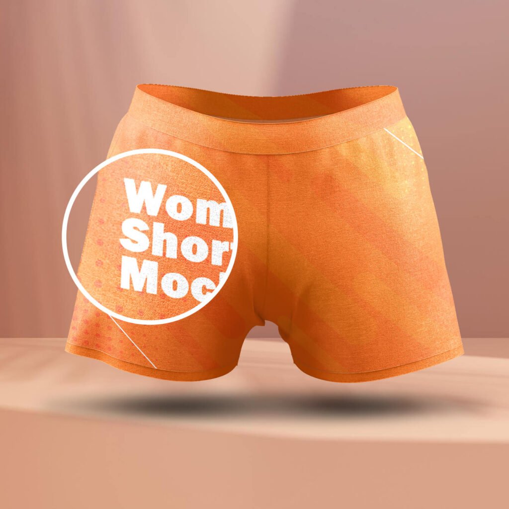 Close Up Of a Free Women's Shorts Mockup PSD Template