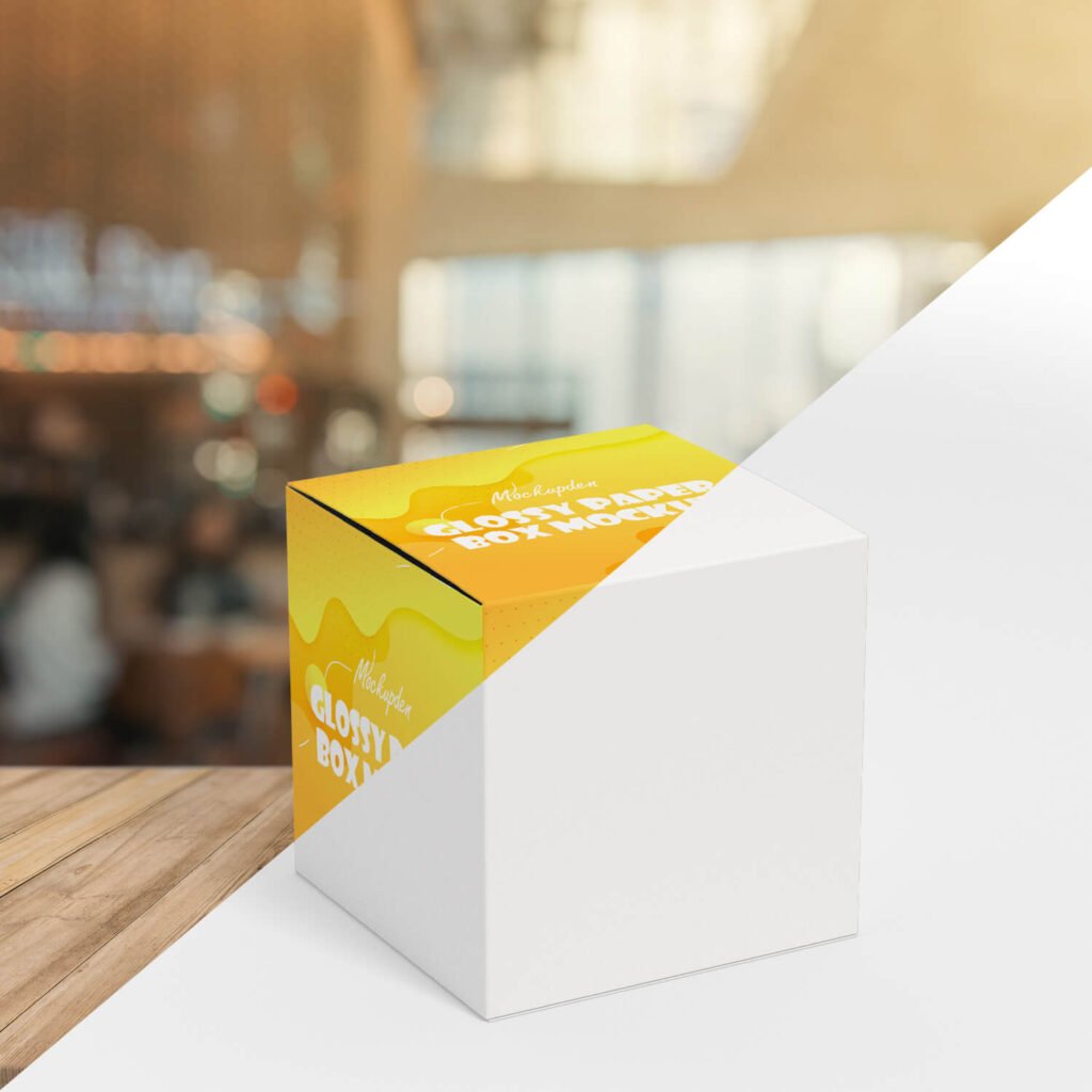 Free Glossy Paper Box Mockup PSD Template - Mockup Den