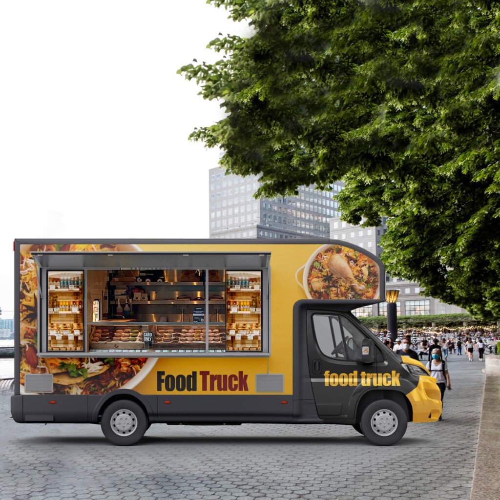 Free Food Truck Branding Mockup PSD Template