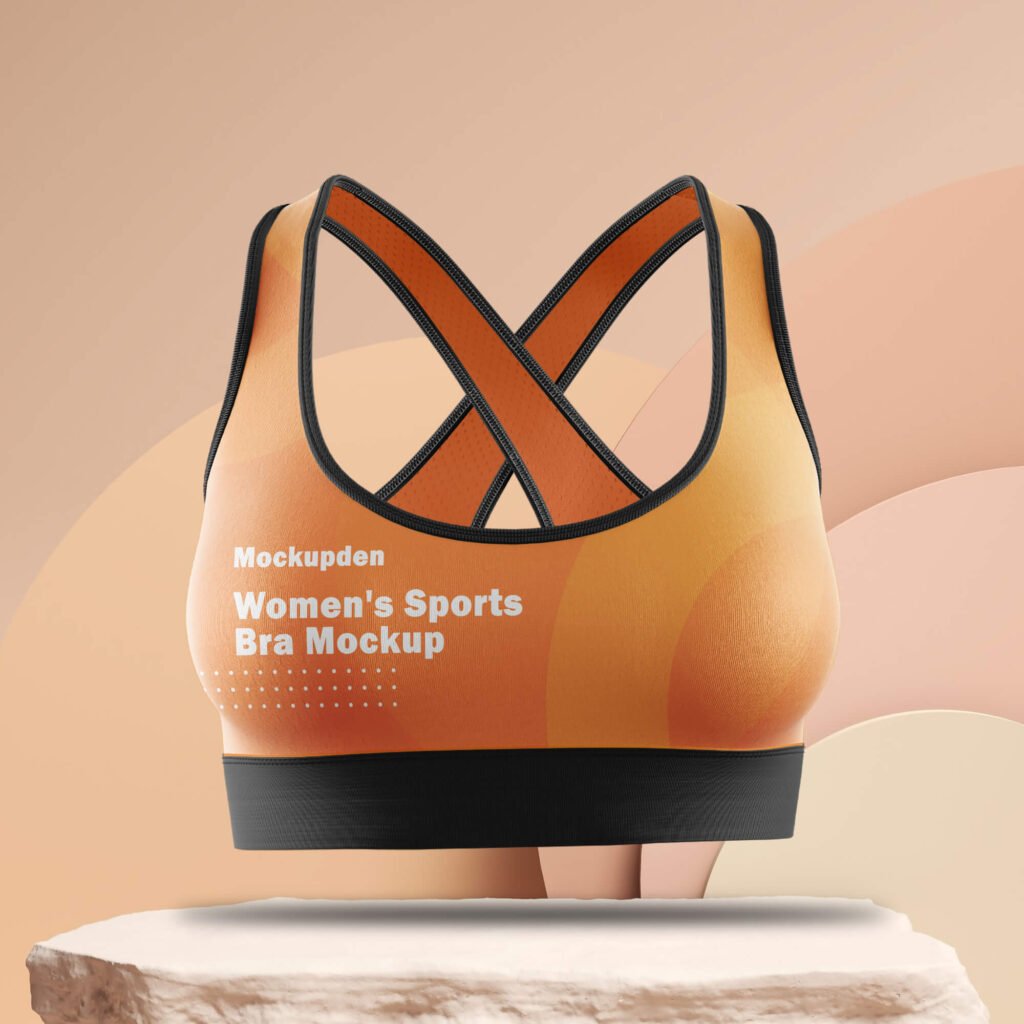 Free Women's Sports Bra Mockup PSD Template